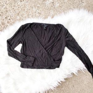 Forever 21 Black Wrap Crop Top